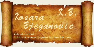 Kosara Bjeganović vizit kartica